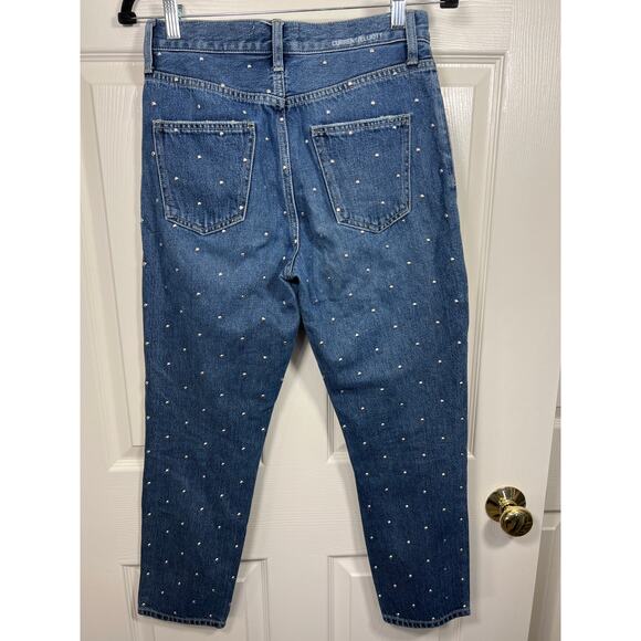 Current Elliott Denim Vintage Cropped Slim Stud Jeans Medium Blue 25 / 0 - Picture 4 of 8